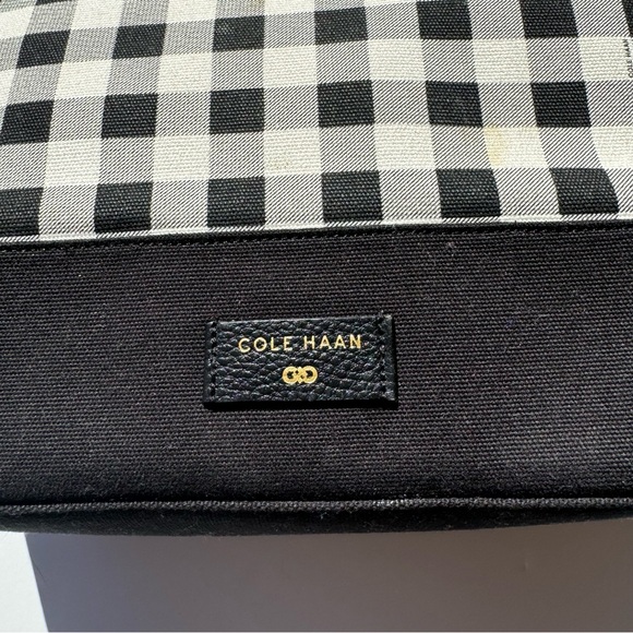 Cole Haan Black White Checkered Tote Bag - Picture 4 of 12